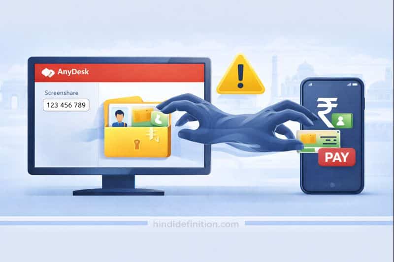 AnyDesk screen sharing scam Hindi